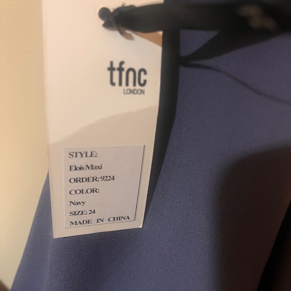 NWT Long Blue Chiffon Dress - Picture 4 of 4